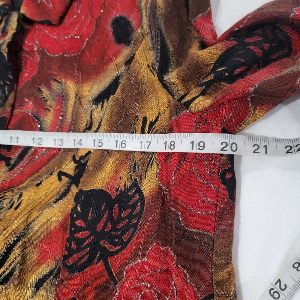 Vintage N Touch Womens‎ Jacket Size 10 Roses Colorful Art Abstract - Picture 7 of 9